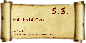 Suh Balázs névjegykártya